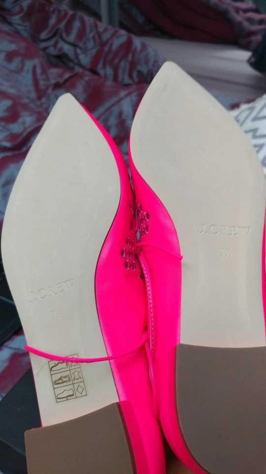 J Crew Nuevo Italia Zapatos/Vacaciones Rosa con Cordones para Mujer 7.5 Ballet Planos Cuero Foto 3 de 4