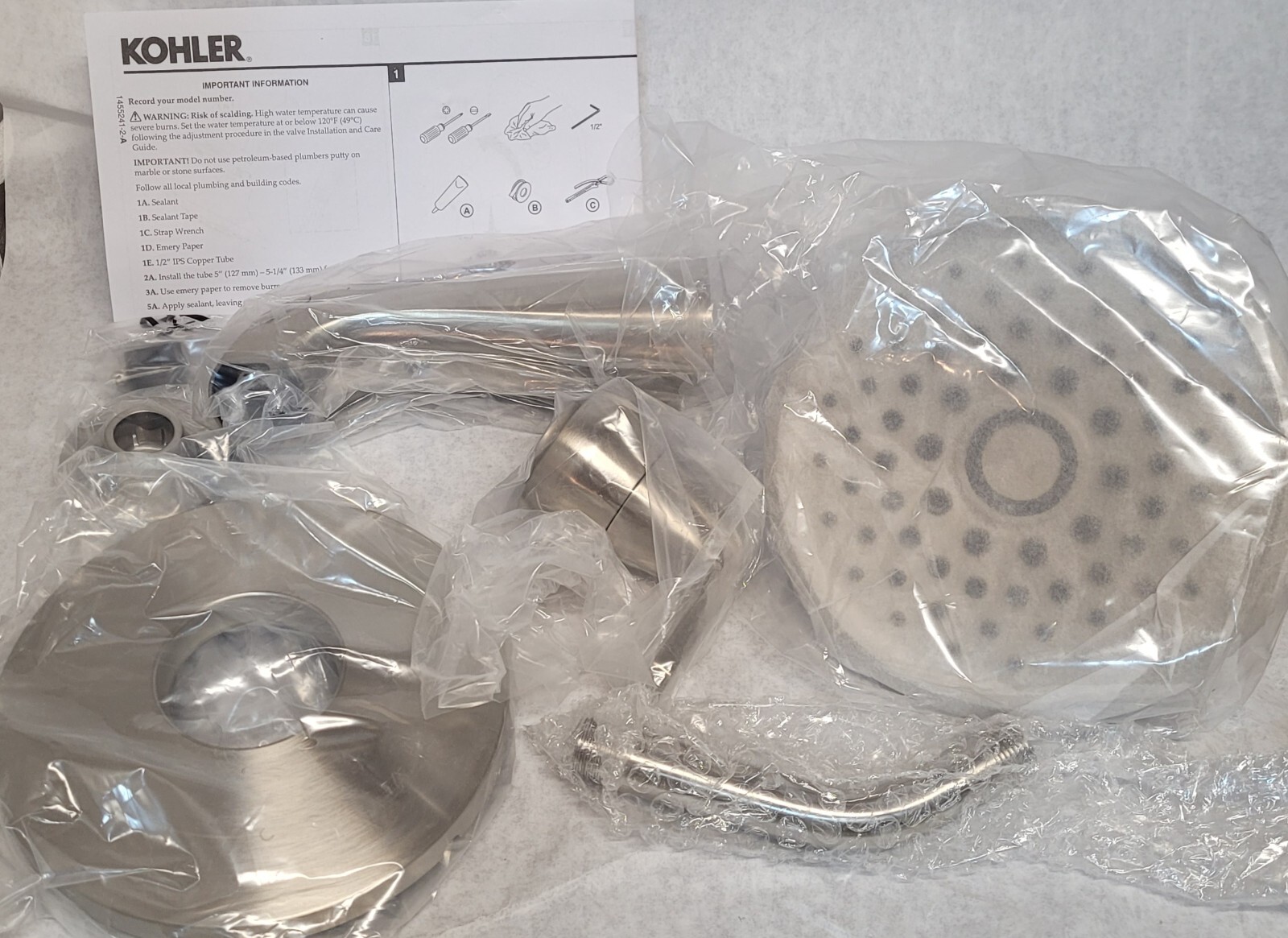 Kohler Cursiva R269294GBN Tub & Shower Faucet Trim BRUSHED NICKEL No