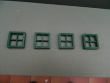 4 Bayko Compatible Georgian style, Fayko 1 x 1 green 3D printed windows