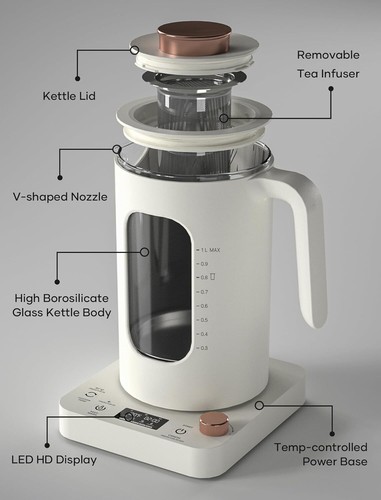 Electric Tea Kettle with tea Infuser and Precise knob temperature control - Picture 25 of 30