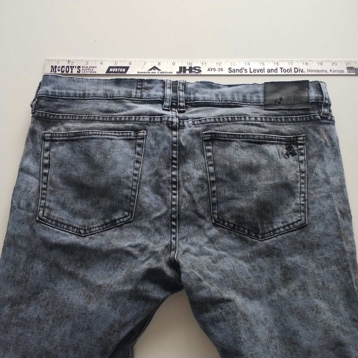 XXX Rude Jeans Blue Acid Wash Skinny Stretch Denim Hot Topic