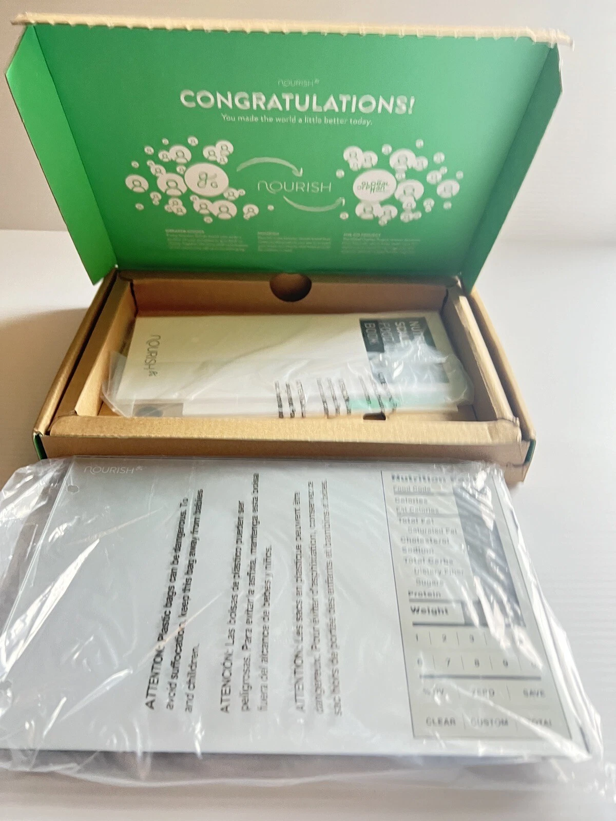 NIB Nourish Nutrition Scale Food Scale nutrition facts Digital New