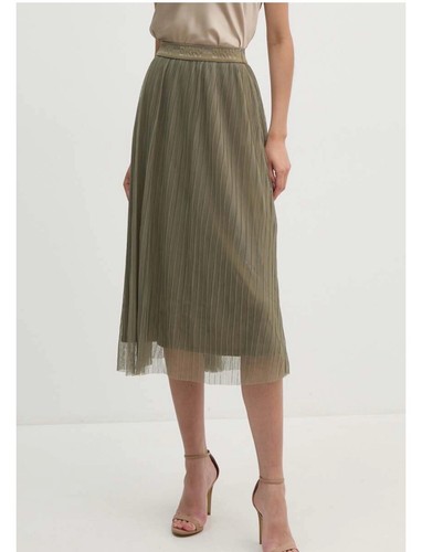 DKNY Women’s Logo Waistband Mesh Midi Skirt M - Picture 2 of 8