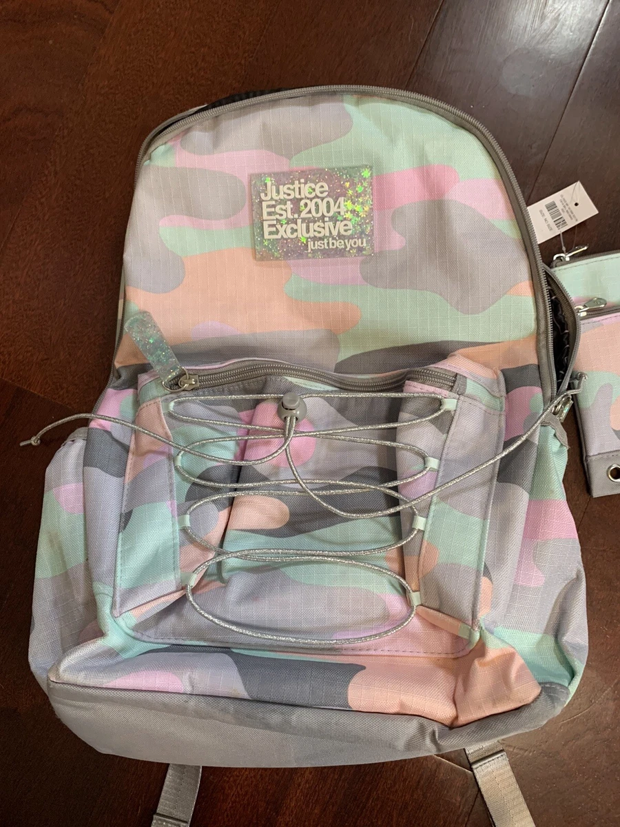 Justice pastel online camo backpack