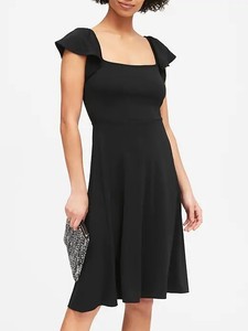 black midi dress square neck