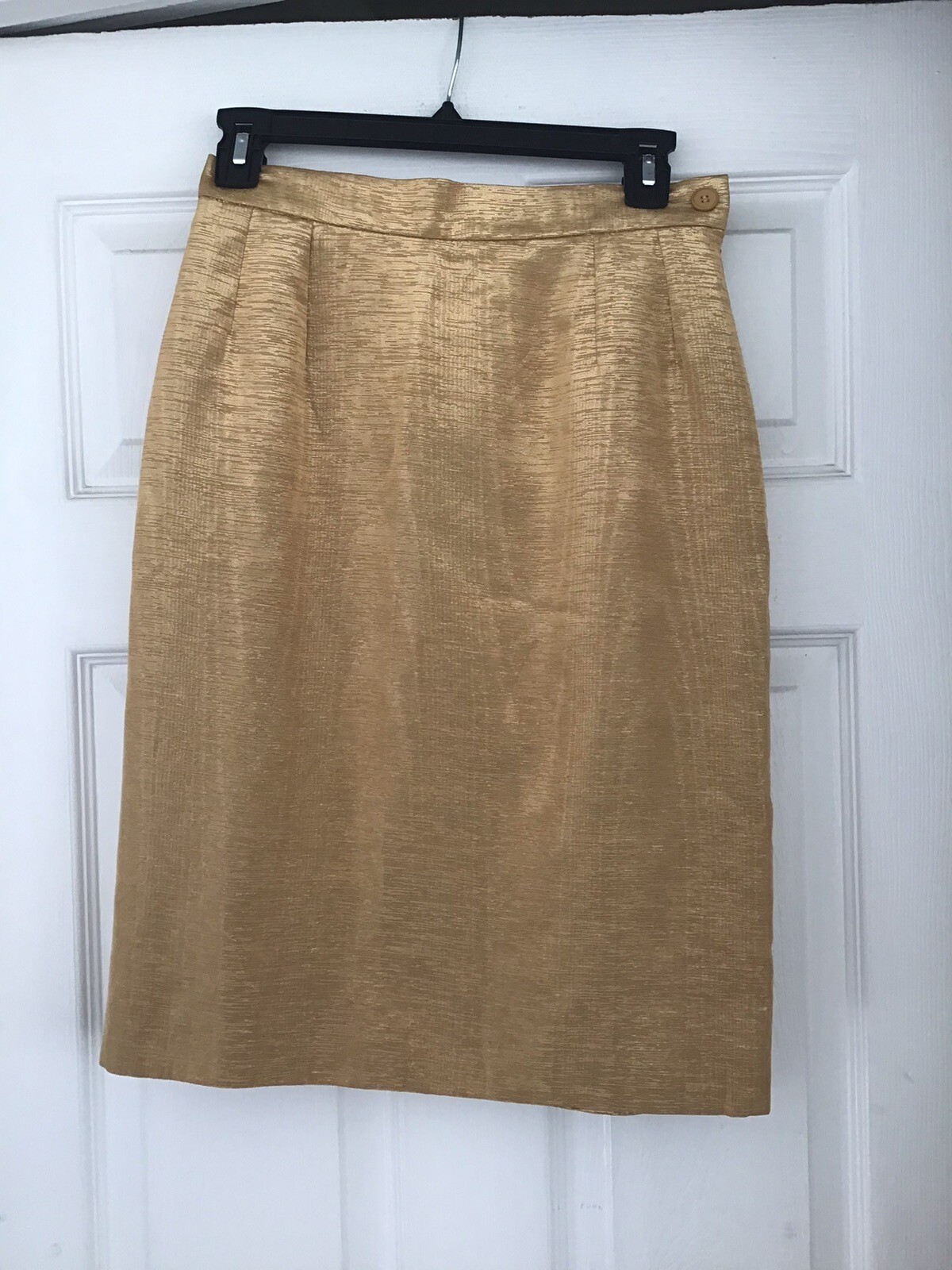 Gonna vintage a matita Yves Saint Laurent Encore oro moire made in France taglia 6