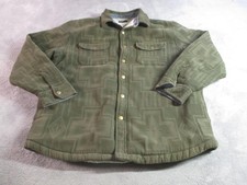 Pendleton Jacket Mens Large Green Cotton Aztec Sherpa Lined Snap Bomber Outdoor