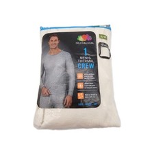 FRUIT of the LOOM Men  s XL 46-48 Thermal Crew Top Waffle Base Layer   Natural