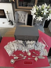 Set Cutlery 139P Christofle France Marly Silver Metal Very Bel Condition Box 6