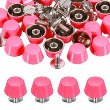 12mm Purse Handbag Feet, 25 Sets Round Flat Studs, Pink