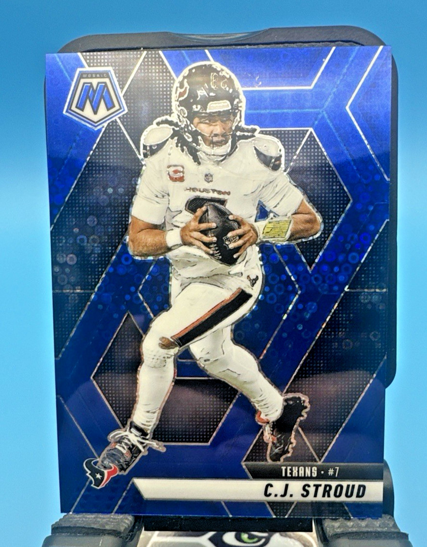 2025 Panini Mosaic - C.J. Stroud #71 No Huddle Blue Mosaic Prizm /99