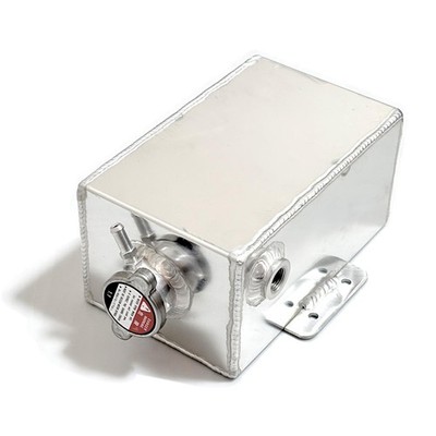 Aluminum Coolant Reservoir Overflow Tank Radiator 2.5L Universal With 1.1bar Cap