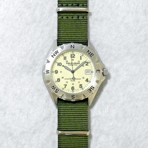 SEIKO ALBA FIELD GEAR KINETIC Military Watch YT57 2000 Full Luminous Date Japan - Picture 4 of 13