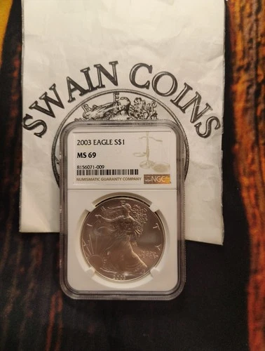 2003 American Silver Eagle NGC MS69 Brown Label E5-140