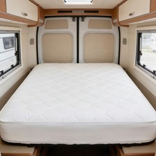 RV Short Queen Mattress Topper 60x75 Breathable Quilted Fitted - Fluffy Pillow