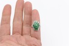 Rich Green Tsavorite Ring 14K Solid White Gold Natural Green GemStones — photo 9