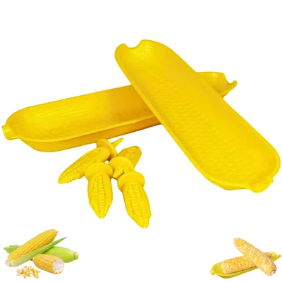 FIG&OLIVE 6pc Corn On The Cob Skewers/Tray Twin Pack Holders BBQ Prongs Forks Party Garden