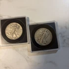 1945-1946 walking liberty half dollar coin silver / with cases