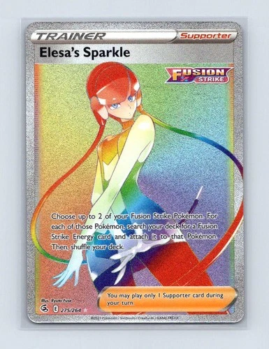 Elesa's Sparkle 275/264 Rainbow Rare Fusion Strike Pokemon Near Mint