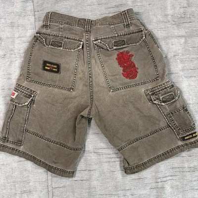 JNCO JEANS Men's Green Cargo Shorts Tag Size 14 - Waist Size 28