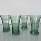 Vintage Libbey Green Glasses Coca Cola Flared Tumblers Heavy 16oz Set of 4