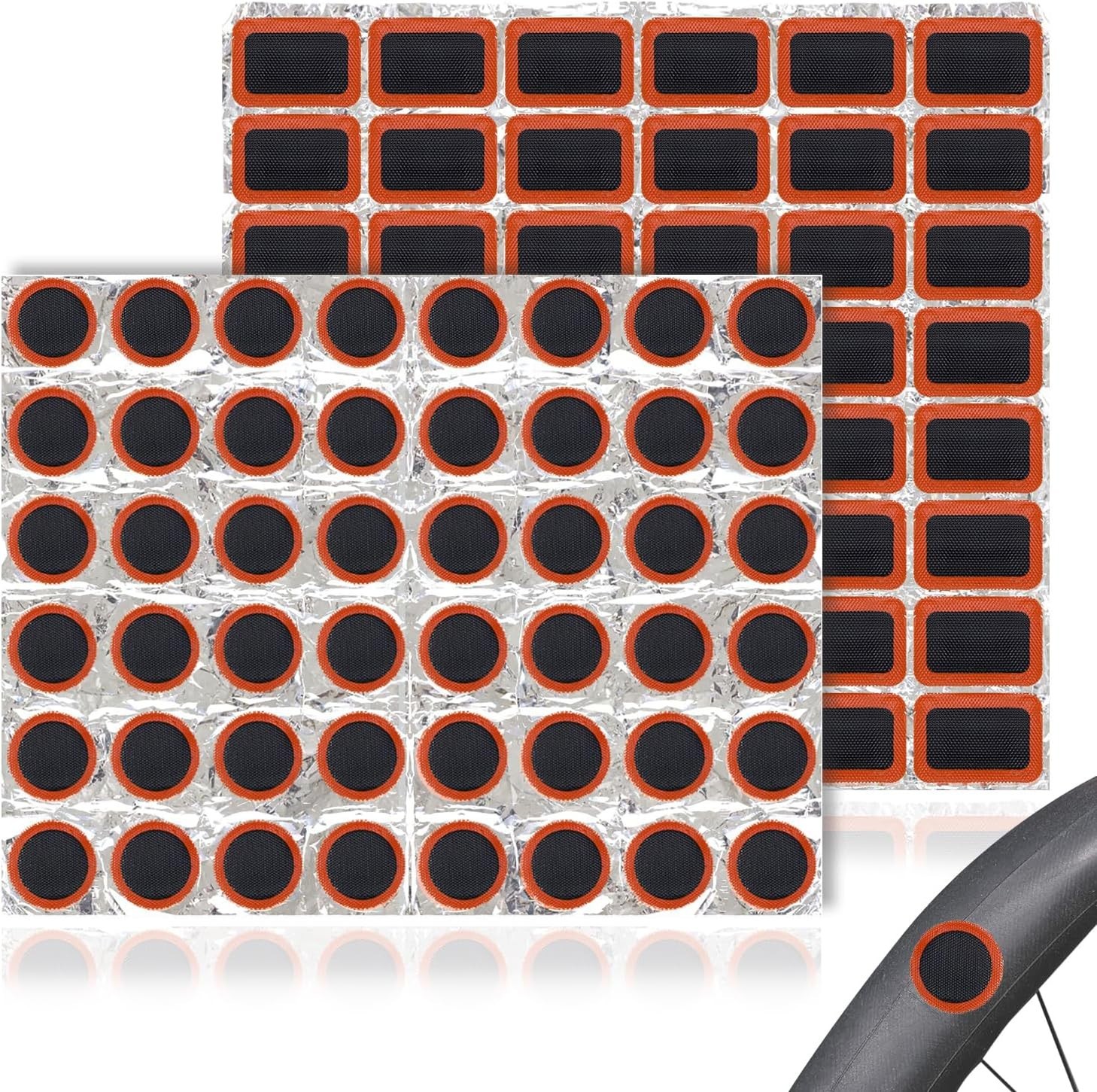 Parche para neumáticos 96 piezas, parches para bicicleta, kit de parche de goma para bicicleta, parche de tubo interior K