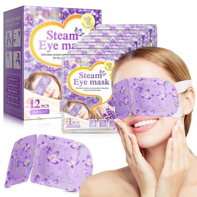 Dampf Augenmaske 12 Packungen, Lavendel Selbstwärmende Maske, SPA Warme Maske,... 