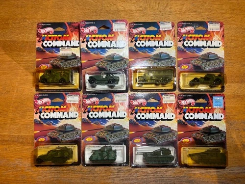 1984 VINTAGE HOT WHEELS ACTION COMMAND SERIES 8 Vehicles Full Set NEW Tanks