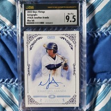 2022 Onyx Vintage Jonathan Aranda Auto Pre RC CSG 9.5 Rays MINT + CGC 10 Rookie