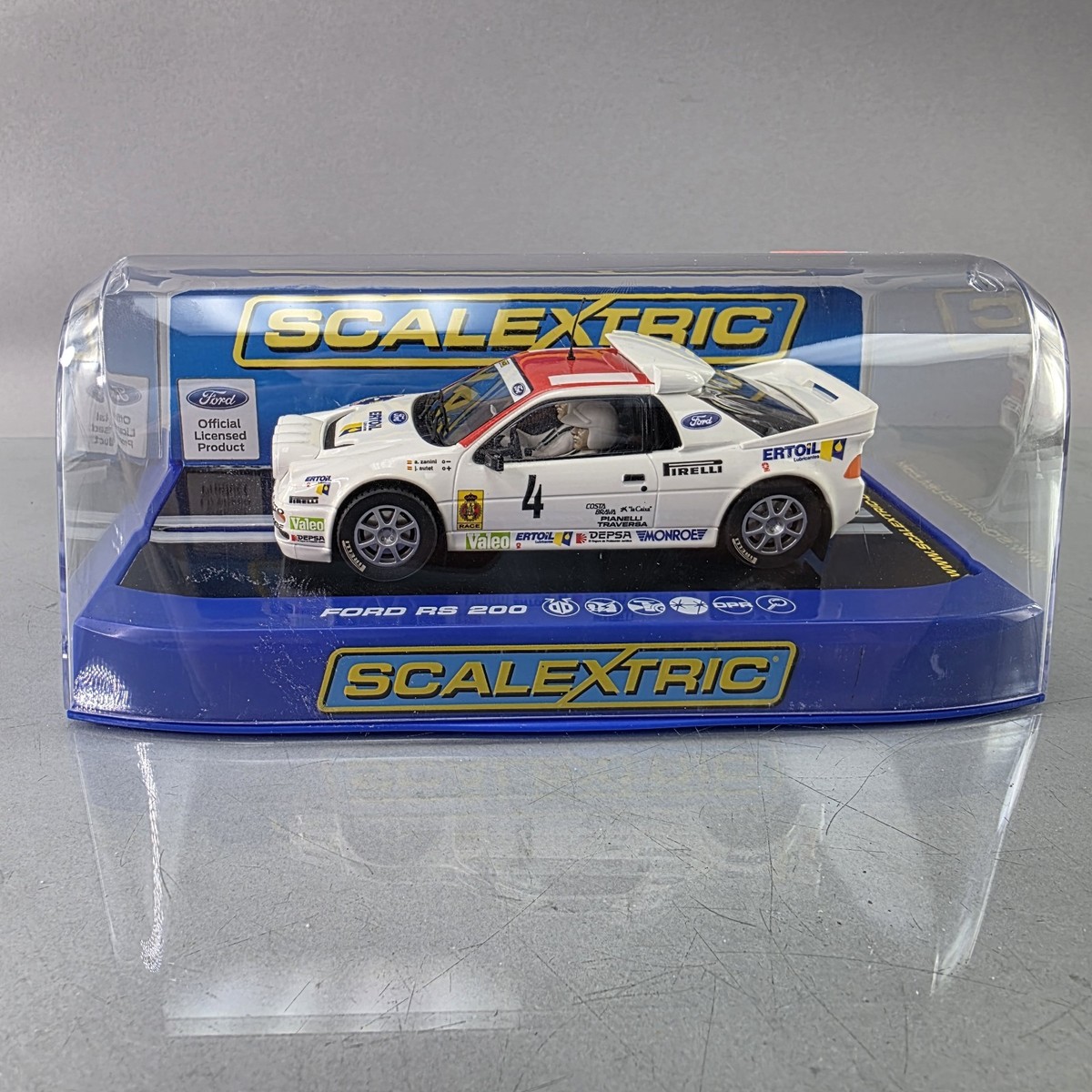 Scalextric C3305 Ford RS 200 Antonio Zanini No. 4 1/32 Slot Car