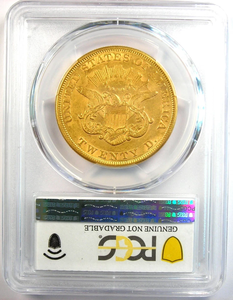 Moneda de $20 Águila Doble Oro Libertad Fecha Grande 1854 - PCGS AU Detalles - ¡Rara LD! Foto 3 de 4