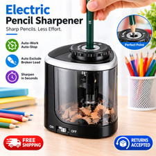 Automatic Pencil Sharpener Electric Desktop Stationer for 6-8mm Pencils 1pc US