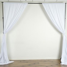 WHITE 10 x 10 ft Polyester BACKDROP CURTAINS Drapes Panels Home Decorations