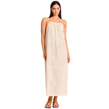 Vitamin A Cream Eyelet Design Halter Top Maxi...