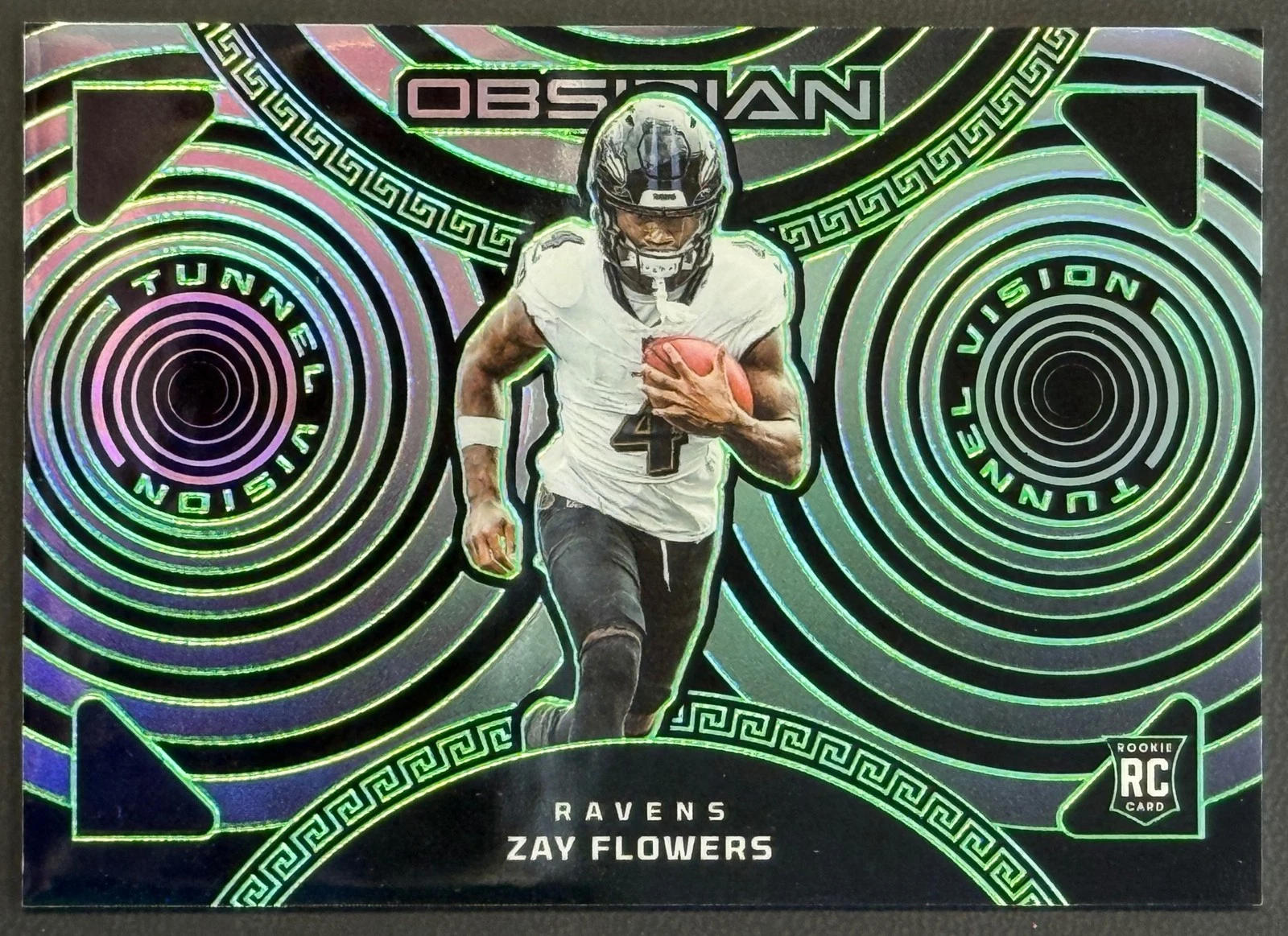 Zay Flowers Panini Obsidian Tunnel Vision #10 Electric Etch Green