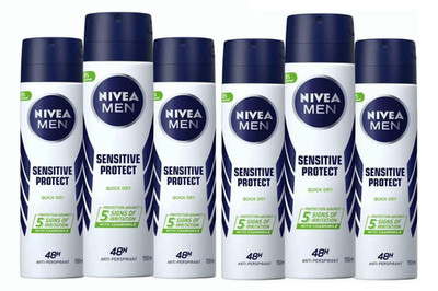 6 Nivea Men SENSITIVE PROTECT 48hr Antiperspirant Deodorant Body Spray 150ml