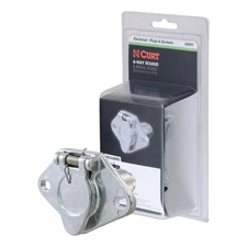 Curt 58091 Trailer Wiring Connector 6-Way Round Vehicle Side Die-Cast