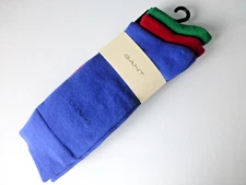 GANT 3pk Smart Luxury Sock Mens Size 43-45 Asstorted Black Dress Crew Socks BNIP