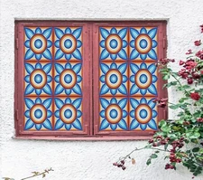 3D Blue Flower A608 Window Film Print Sticker Cling Stained Glass UV Zoe
