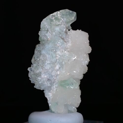 Green Apophyllite & Stilbite crystals on snow white Heulandite matrix 320ct - Bild 5 von 7
