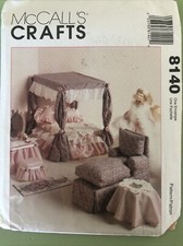 DOLL FURNITURE PATTERN for 11.5- 12.5  FASHION DOLLS Chairs/table Bed Etc Uncut