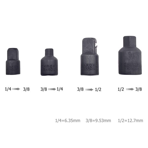 1Set 3/8" to 1/4" 1/2 Inch Drive Socket Adapter Reducer Ratchet Air Impact Set - Picture 2 of 11