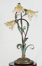 LUME ANTICO LAMPADA FERRO BATTUTO VETRO CRISTALLO ARTIGIANALE RUSTICO art.668