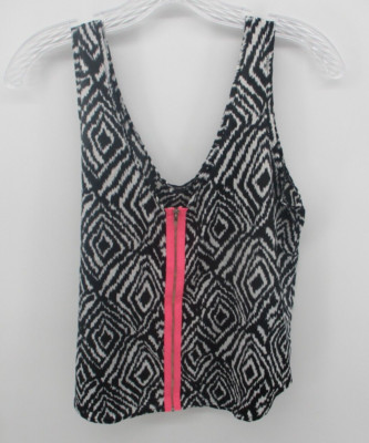 B Jewel Sleeveless Scoop Neck Zip-Up Tank