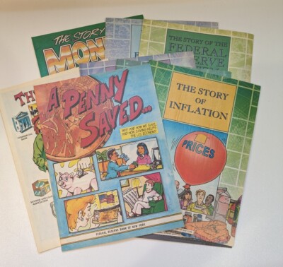 Lot Of 9 New York Federal Reserve Bank Comics The Story of Inflation 2007/2008