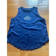 Life Is Good Shirt Womens XL Navy Tank Top Active Namaste Positive Sleeveless