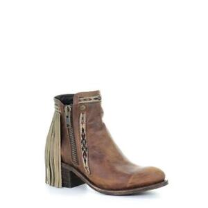 Corral Women/'s Brown Fringe Ankle Boots E1215