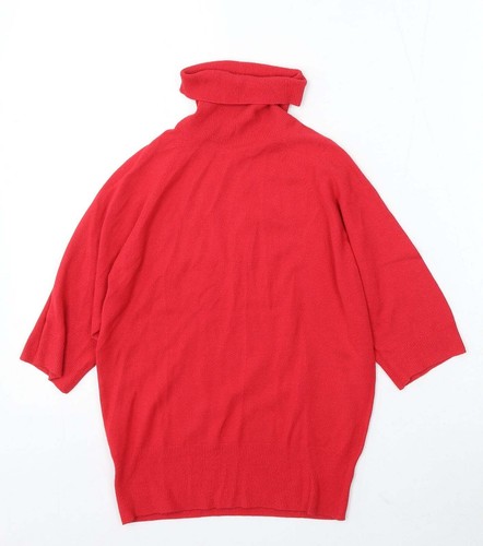 Marks and Spencer Damenpullover mit rotem Rollausschnitt Viskose Größe 12