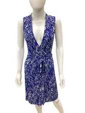 Diane Von Furstenberg Size 0 Blue & White Dress