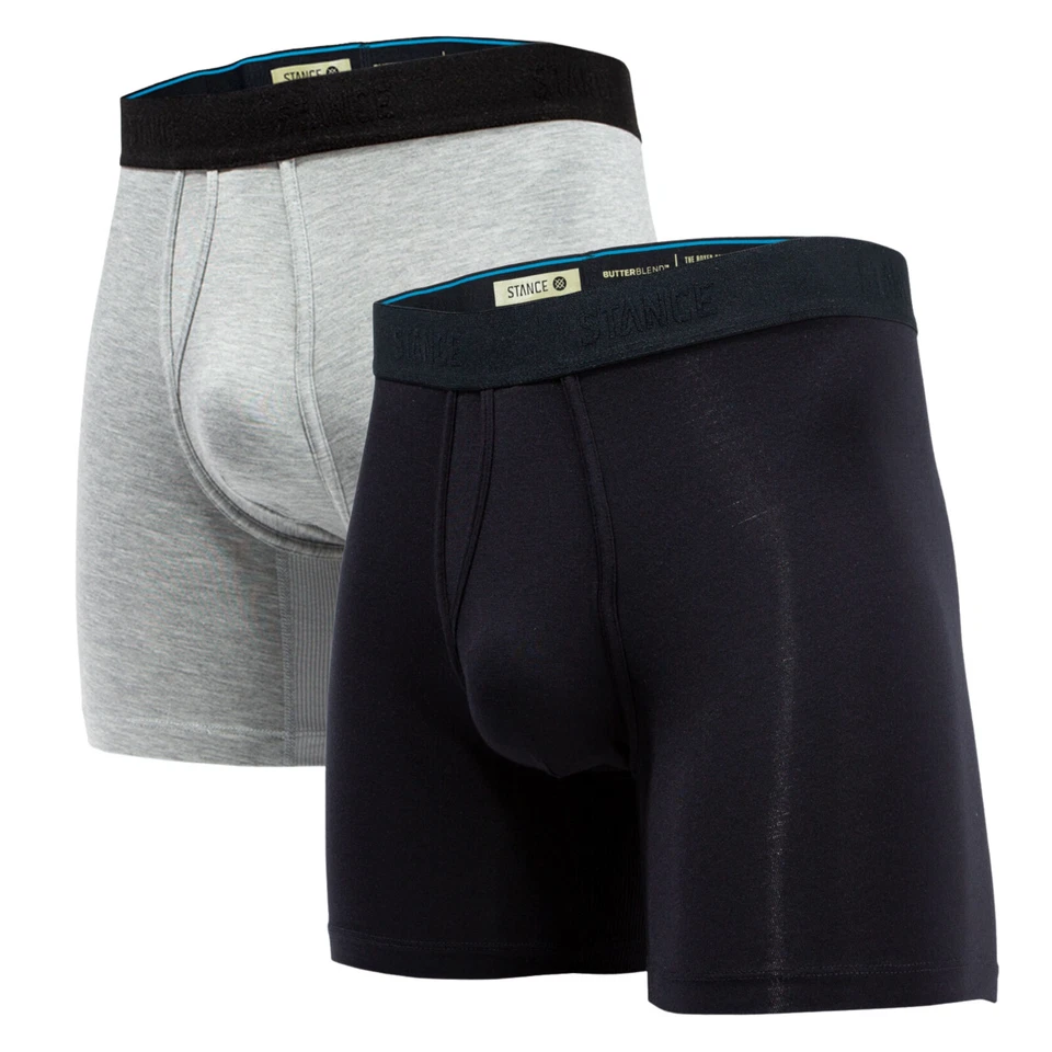 Paquete de 2 calzoncillos boxer STANCE mezcla mantequilla ropa interior talla L grande (35-38) negro gris Foto 3 de 3